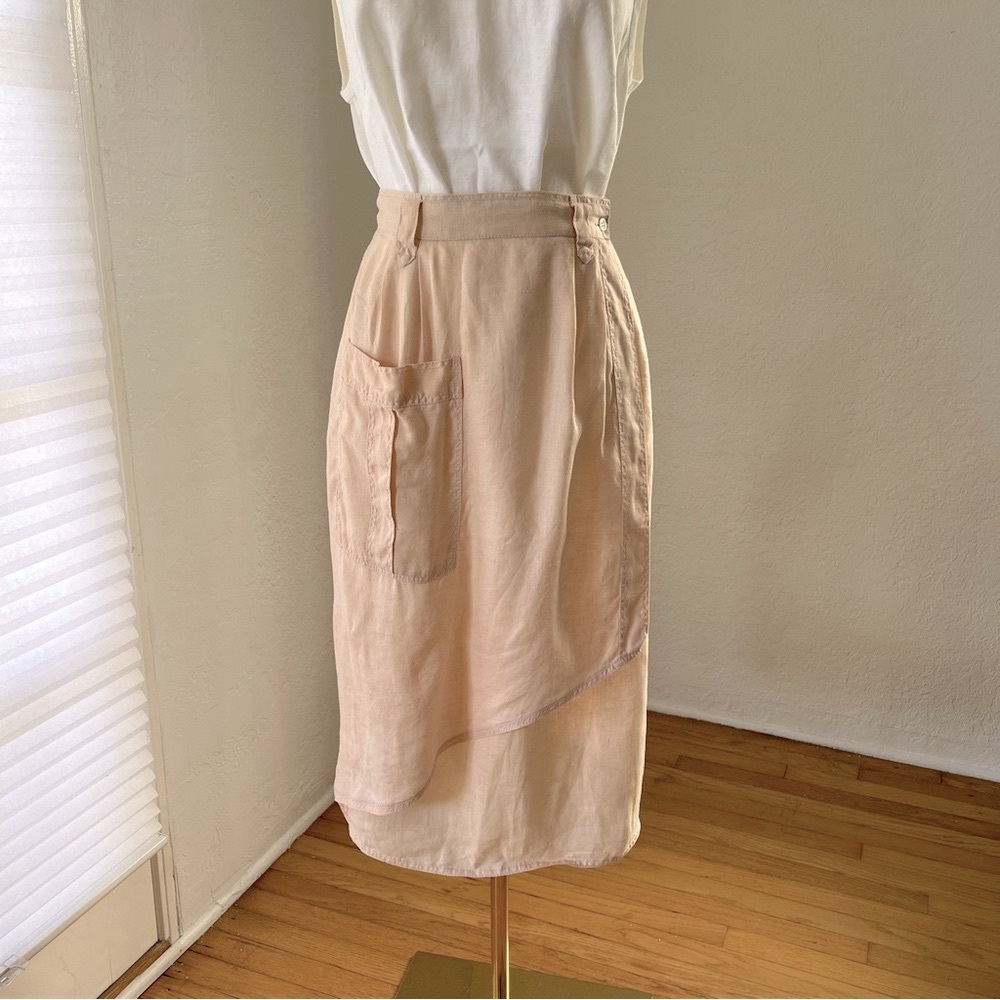 La Perla powder pink linen skirt